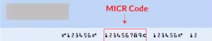 MICR Code on a bank cheque